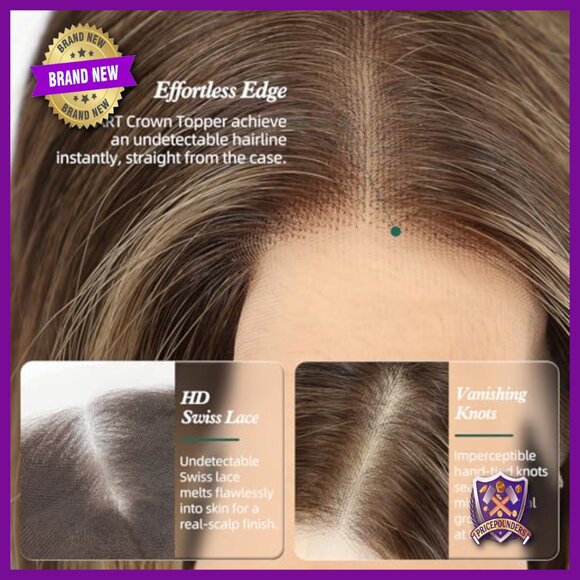 14 Inch Human Hair Topper Lace Front 6x6 Cap Thinning Hair Cover main image 5